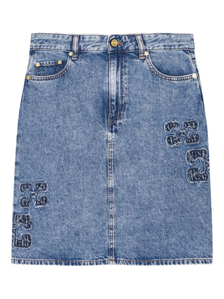  Ganni Button-fastening Denim Skirt - Blue 