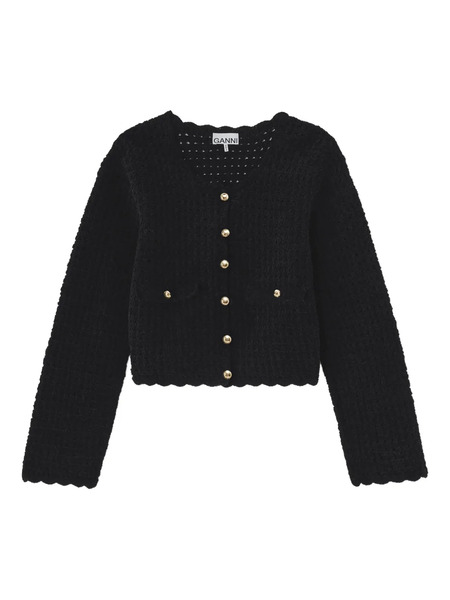  Ganni Button-fastening Pocket Cardigan - Black 