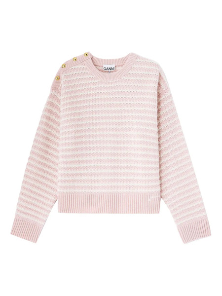  Ganni Button Striped Knitwear - Yellow 