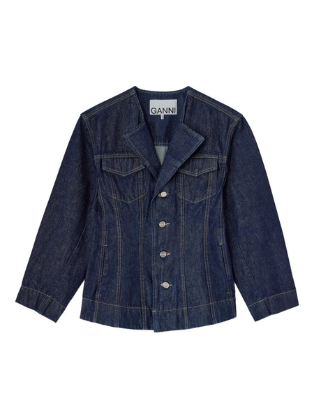  Ganni Buttoned Denim Jacket - Blue 