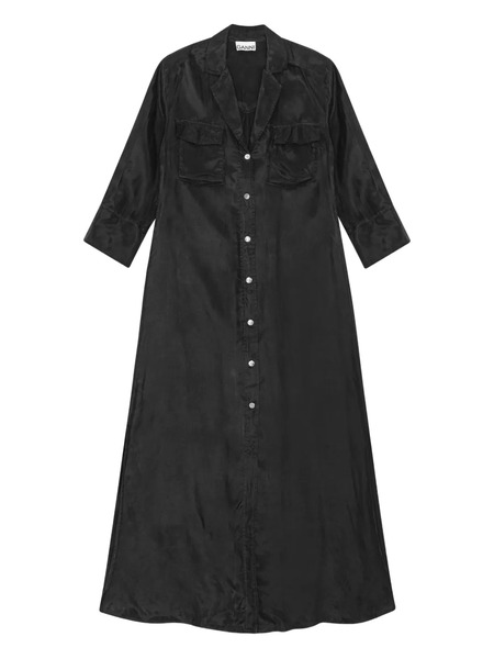  Ganni Buttoned Shirt Dress - Black 