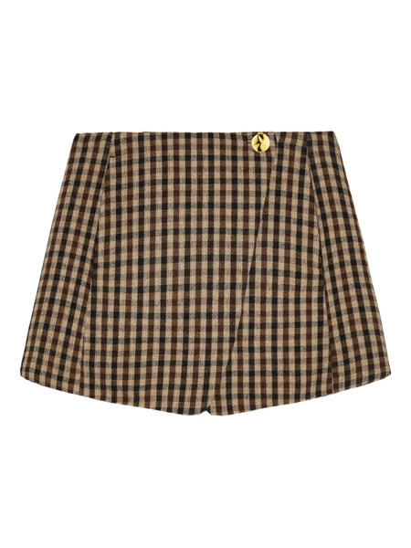  Ganni Checked Mini Skirt - Neutrals 