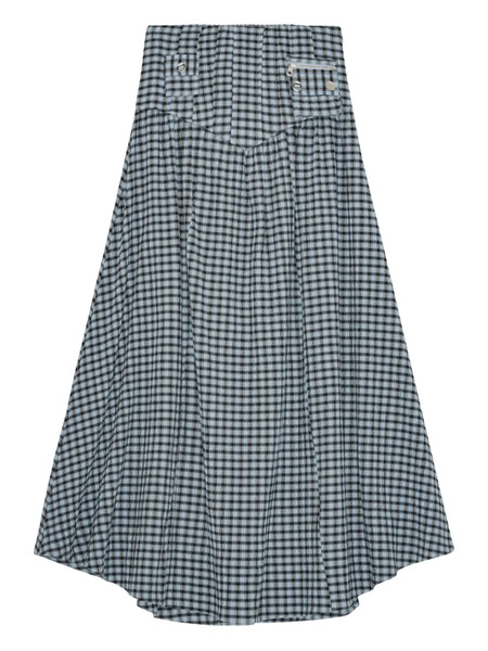  Ganni Checkered Skirt - Blue 