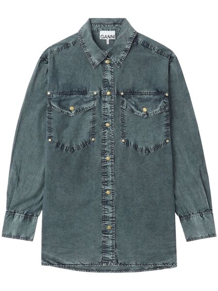  Ganni Cotton Shirt - Blue 