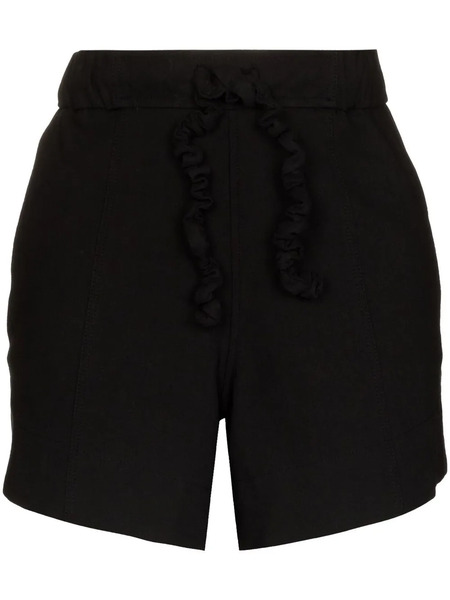  Ganni Crinkled Drawstring-detail Shorts - Black 