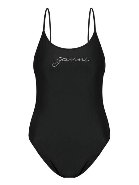  Ganni Crystal-logo Swimsuit - Black 