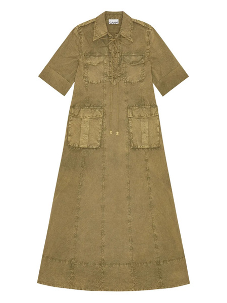  Ganni Denim Midi Dress - Green 