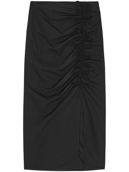  Ganni Draped Mid-rise Midi Dress - Black 