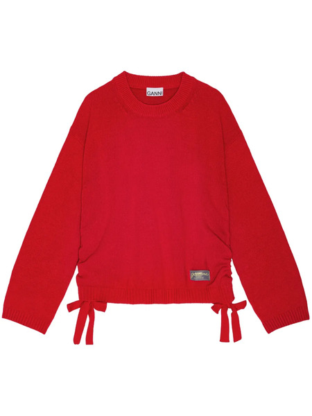  Ganni Drawstring-hem Sweater - Red 