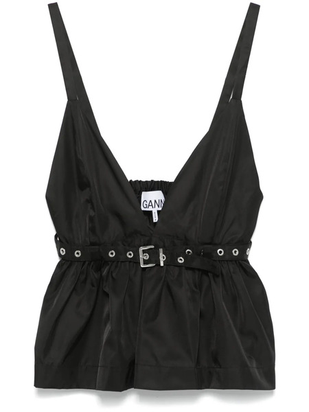  Ganni Duchesse Strap Top - Black 