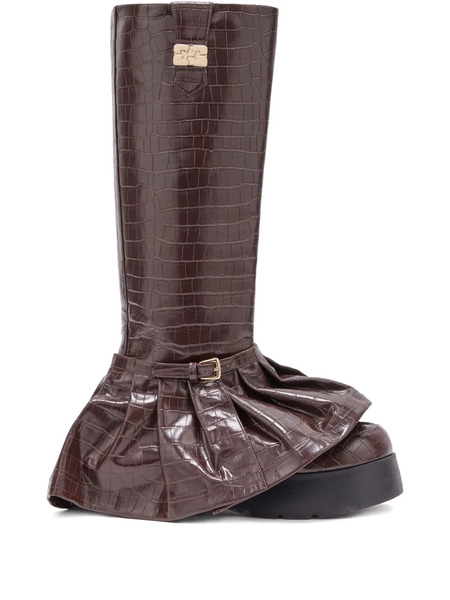  Ganni Embossed Boots - Red 