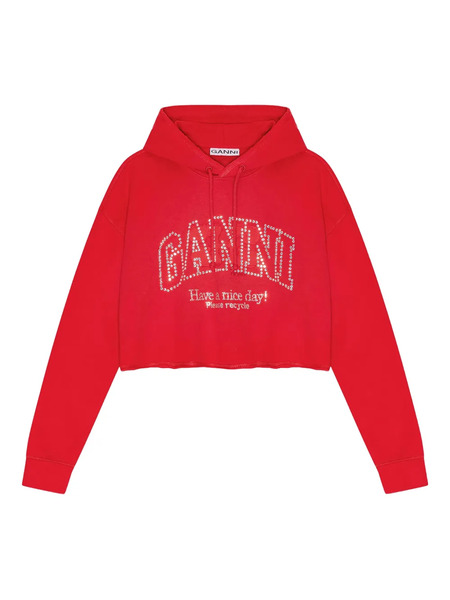  Ganni Embroidered Logo Hoodie 