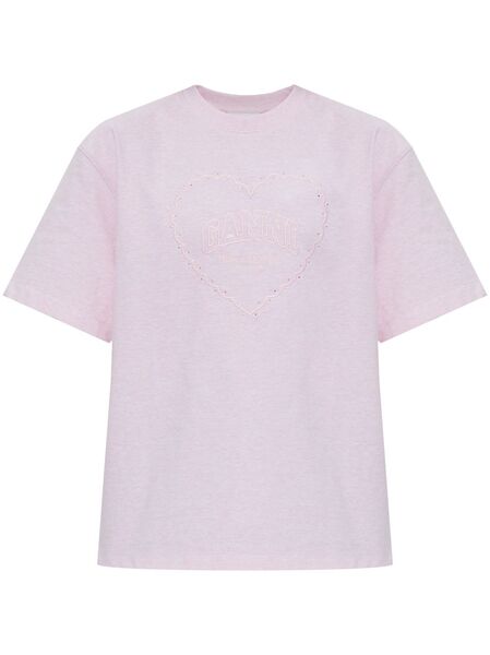  Ganni Embroidered T-shirt - Pink 