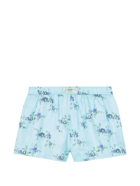  Ganni Floral-print Shorts - Blue 