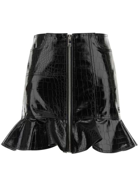  Ganni Future Coated Mini Skirt - Black 