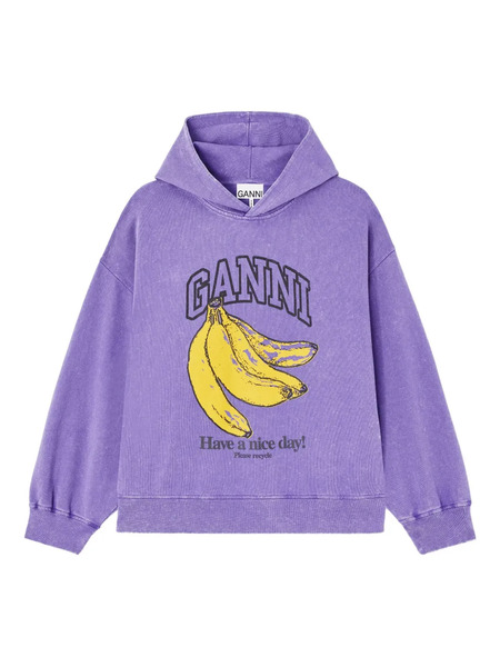  Ganni Graphic-print Hoodie - Purple 