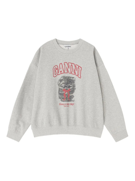 Ganni Graphic-print Sweatshirt - Grey 