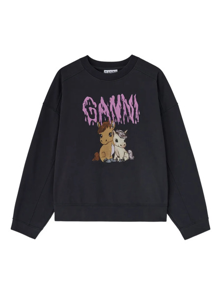  Ganni Graphic-print Sweatshirt - Grey 