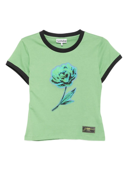  Ganni Graphic-print T-shirt - Green 