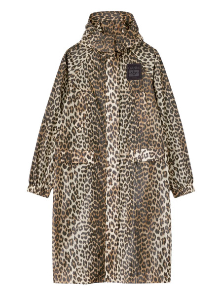  Ganni Leopard-print Coat - Neutrals 