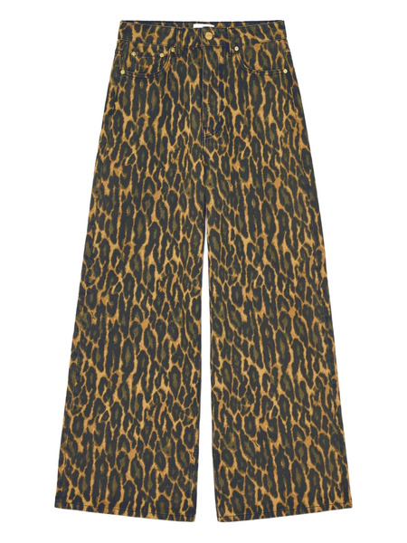  Ganni Leopard-print Jeans - Brown 