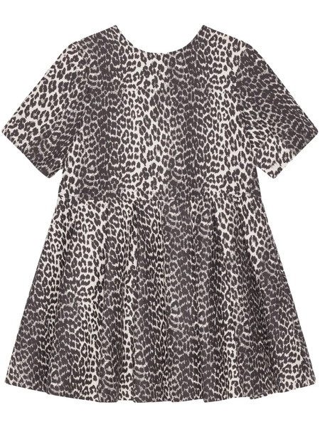 Ganni Leopard-print Minidress - Neutrals 