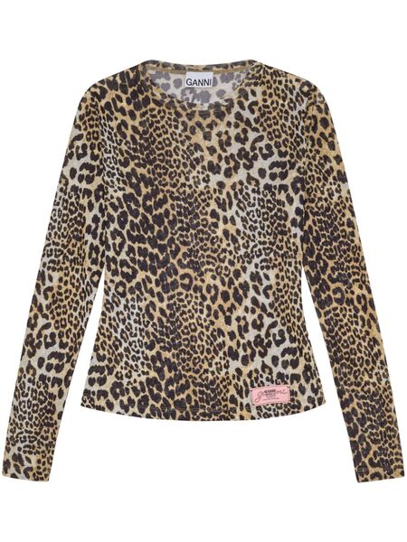  Ganni Leopard-print Top - Brown 