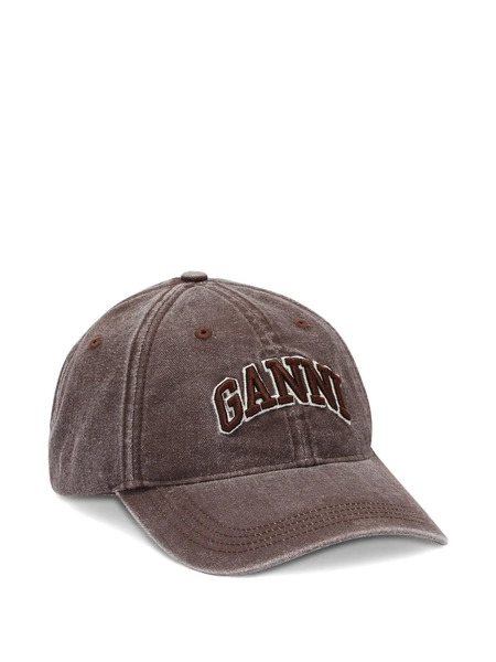  Ganni Logo-detail Baseball Cap - Brown 