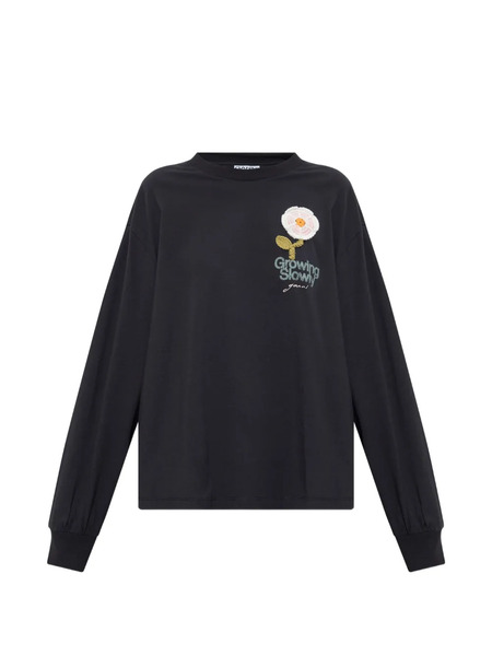  Ganni Logo-embroidered Sweatshirt - Black 