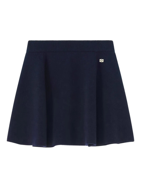  Ganni Logo Mini Skirt - Blue 