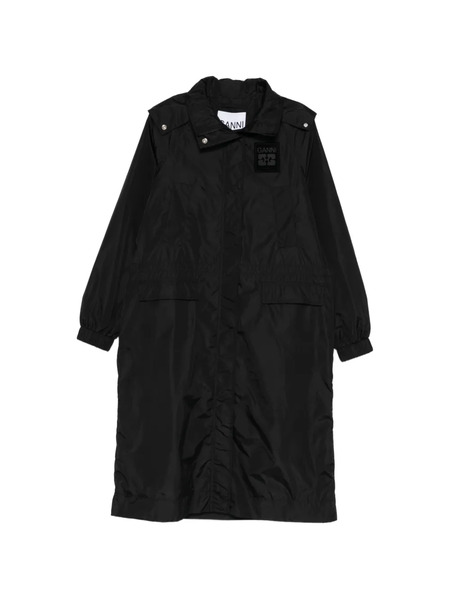  Ganni Logo-patch Coat - Black 