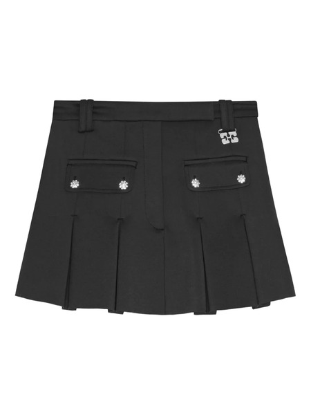  Ganni Logo-plaque Mini Skirt - Black 