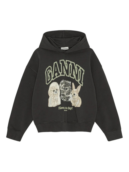  Ganni Logo-print Hoodie - Black 