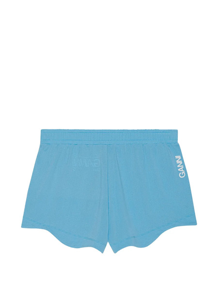  Ganni Logo-print Shorts - Blue 