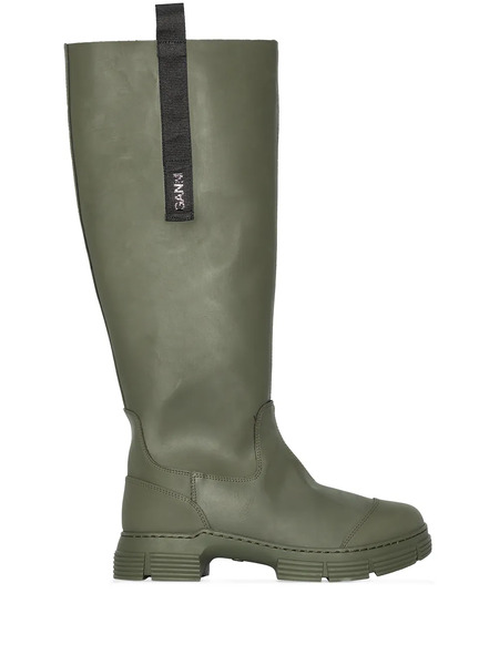  Ganni Logo-strap Boots - Green 
