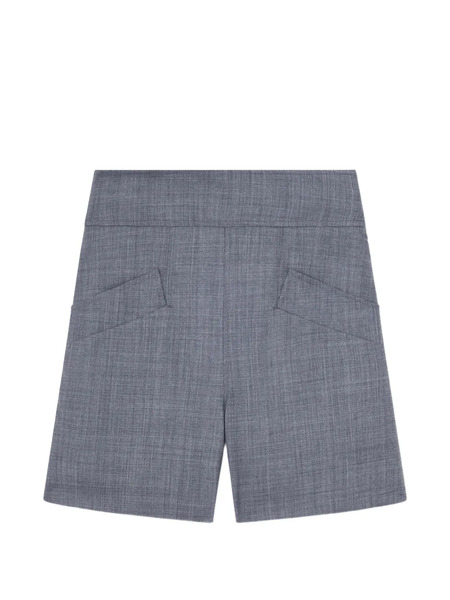  Ganni Mélange-effect High-waisted Shorts - Grey 
