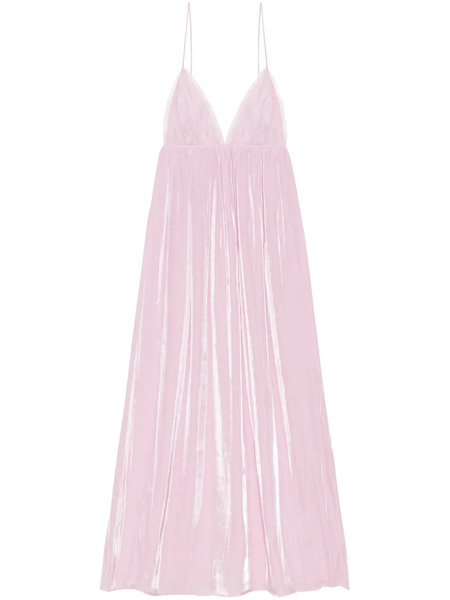  Ganni Metallic-effect Maxi Dress - Pink 