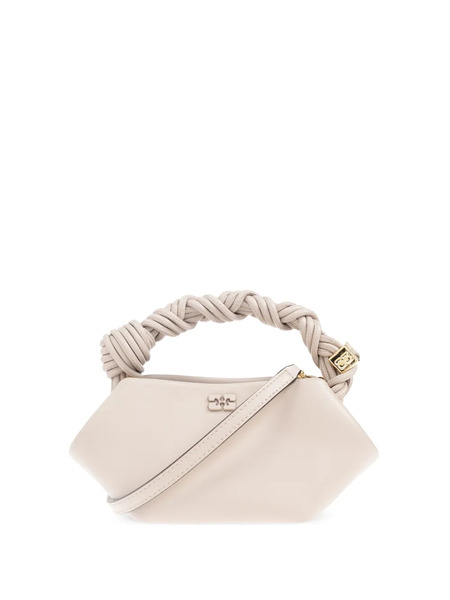  Ganni Mini Bou Braided-handle Tote Bag - Neutrals 