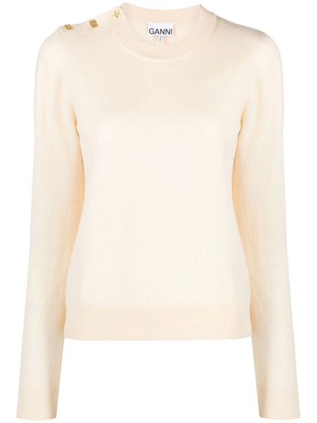  Ganni Mix Merino-cashmere Jumper - Neutrals 