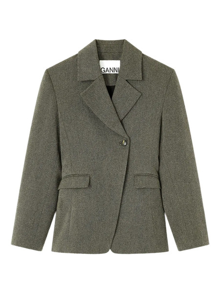  Ganni Notched-lapels Blazer - Green 