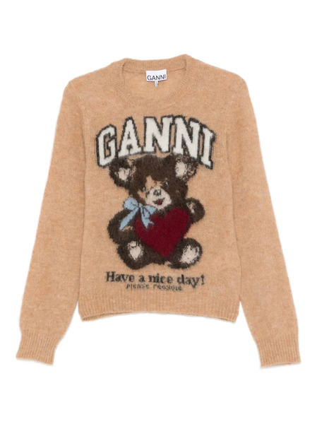  Ganni Patterned-jacquard Sweater - Brown 