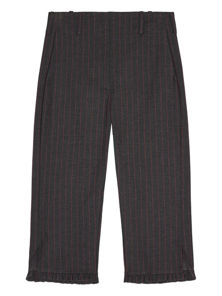  Ganni Pinstriped Capri Trousers - Black 