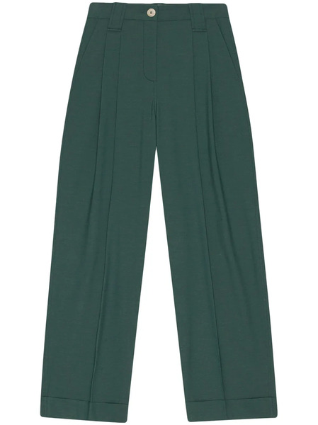  Ganni Pleat-detail Trousers - Green 