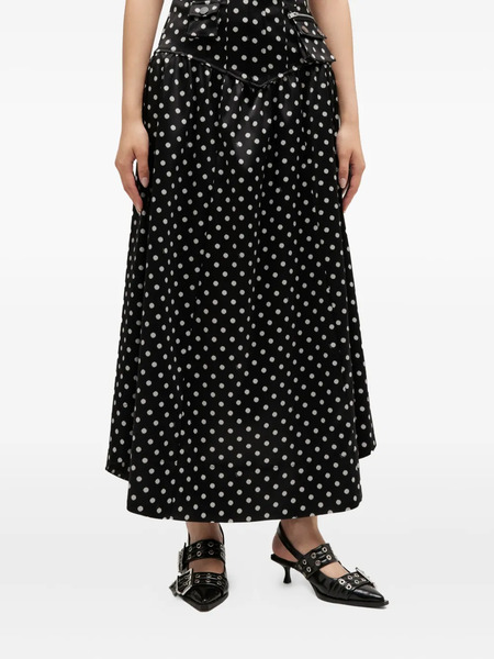  Ganni Polka-dot Skirt - Black 