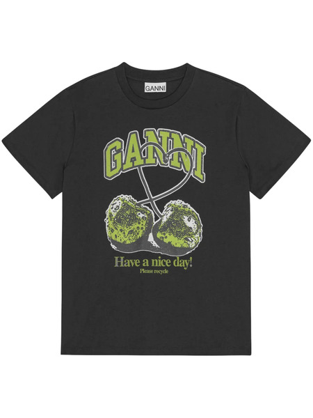  Ganni Printed T-shirt - Black 