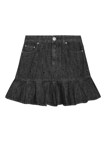  Ganni Rhinestone-embellished Mini Skirt - Grey 