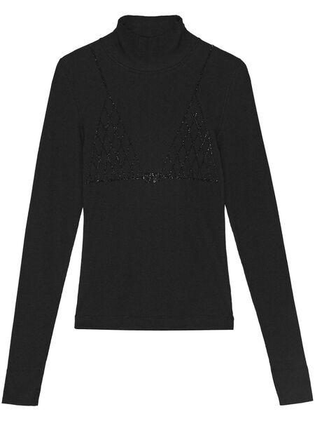  Ganni Roll-neck Top - Black 