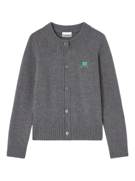  Ganni Round-neck Cardigan - Grey 