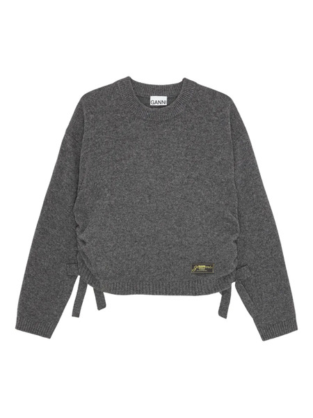  Ganni Ruched-detail Sweater - Grey 
