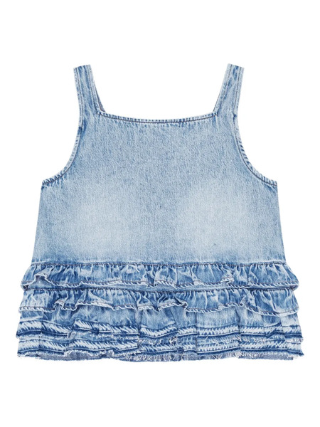  Ganni Ruffled Denim Top - Blue 